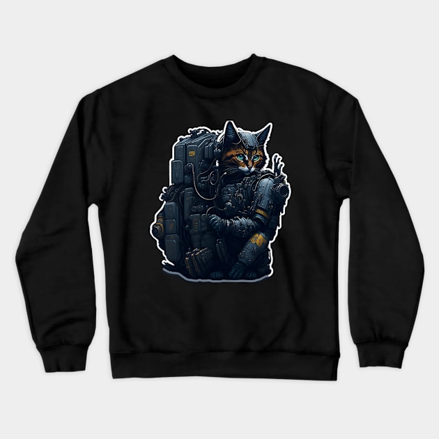 Mecha Cat_004 Crewneck Sweatshirt by Kulturmagazine